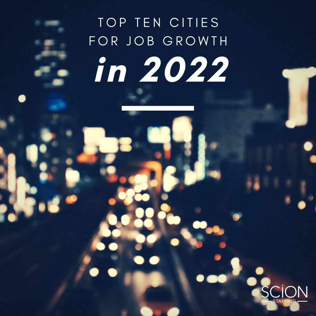 top ten cities for job growth in 2022